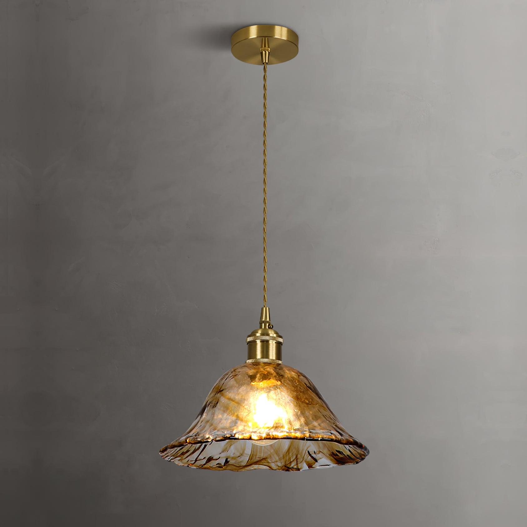 Vintage Brown Glass Pendant Light - Letslighting