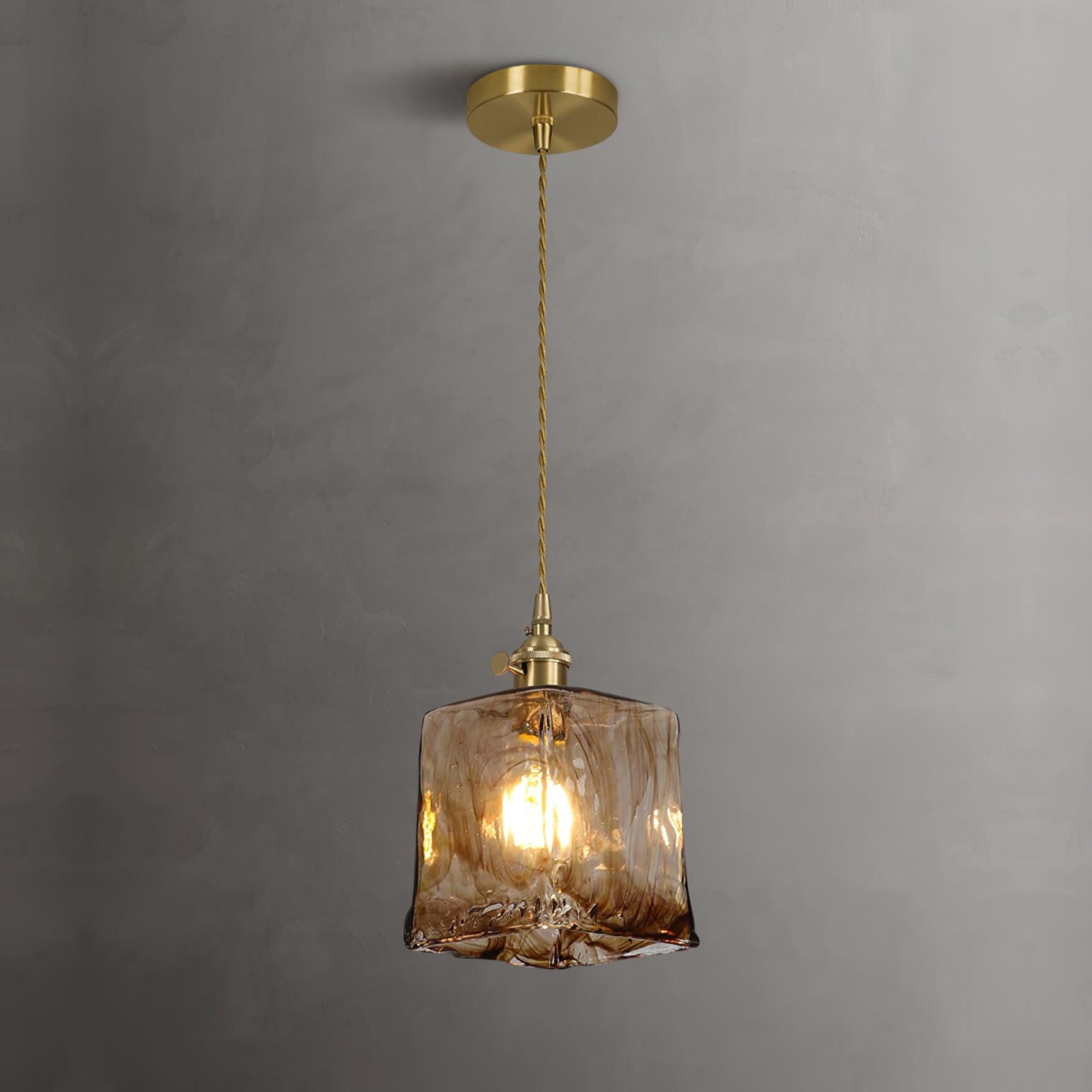 Vintage Brown Glass Pendant Light - Letslighting