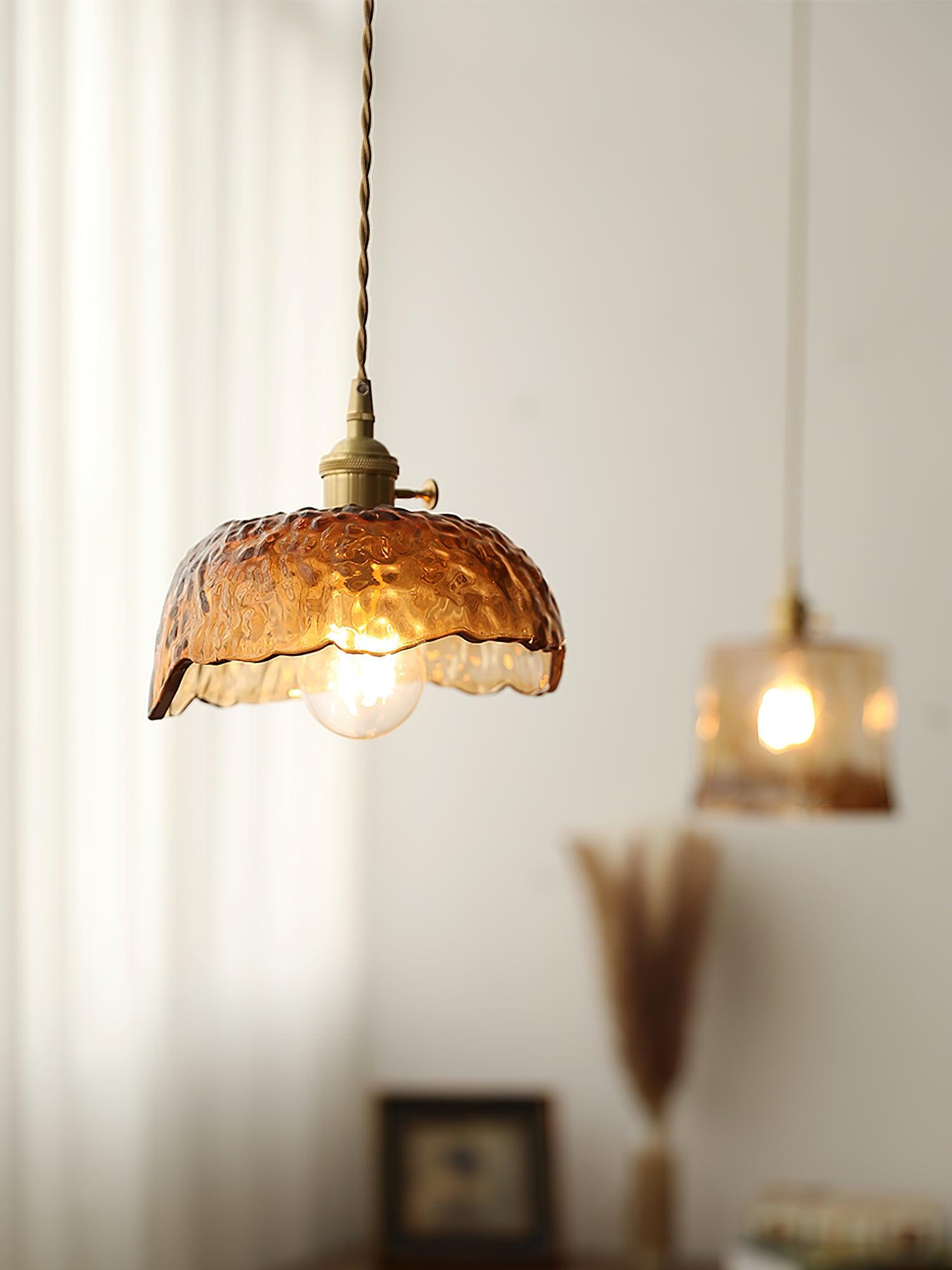 Vintage Brown Glass Pendant Light - Letslighting