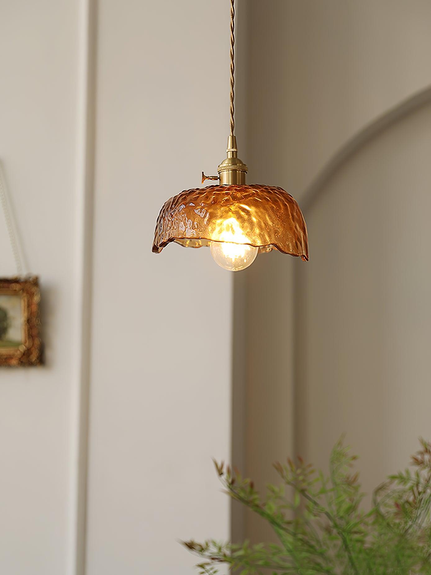 Vintage Brown Glass Pendant Light - Letslighting