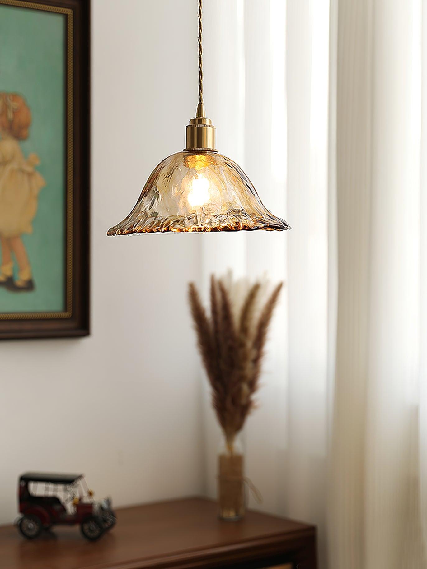 Vintage Brown Glass Pendant Light - Letslighting