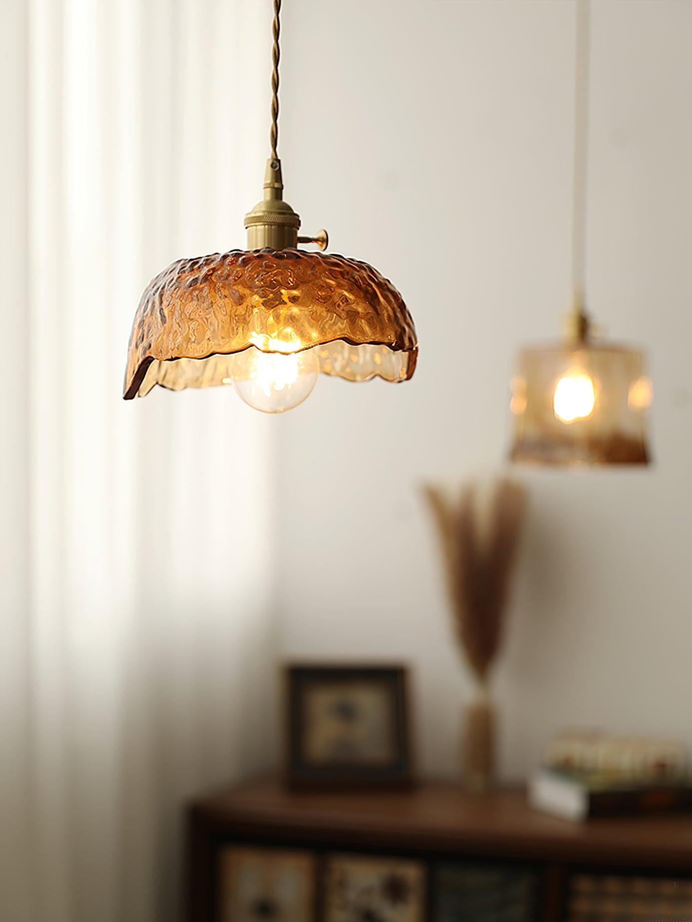 Vintage Brown Glass Pendant Light - Letslighting