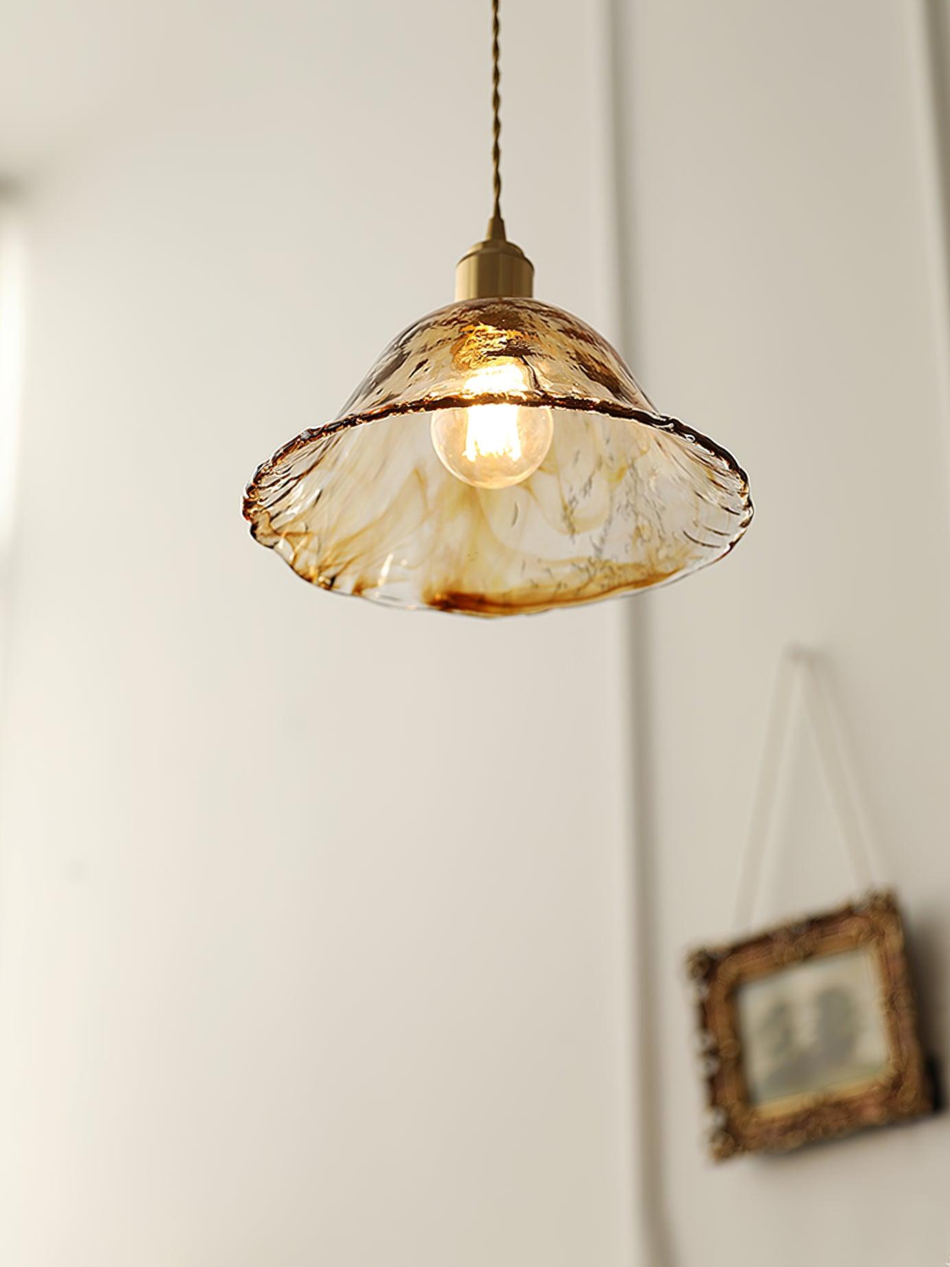 Vintage Brown Glass Pendant Light - Letslighting