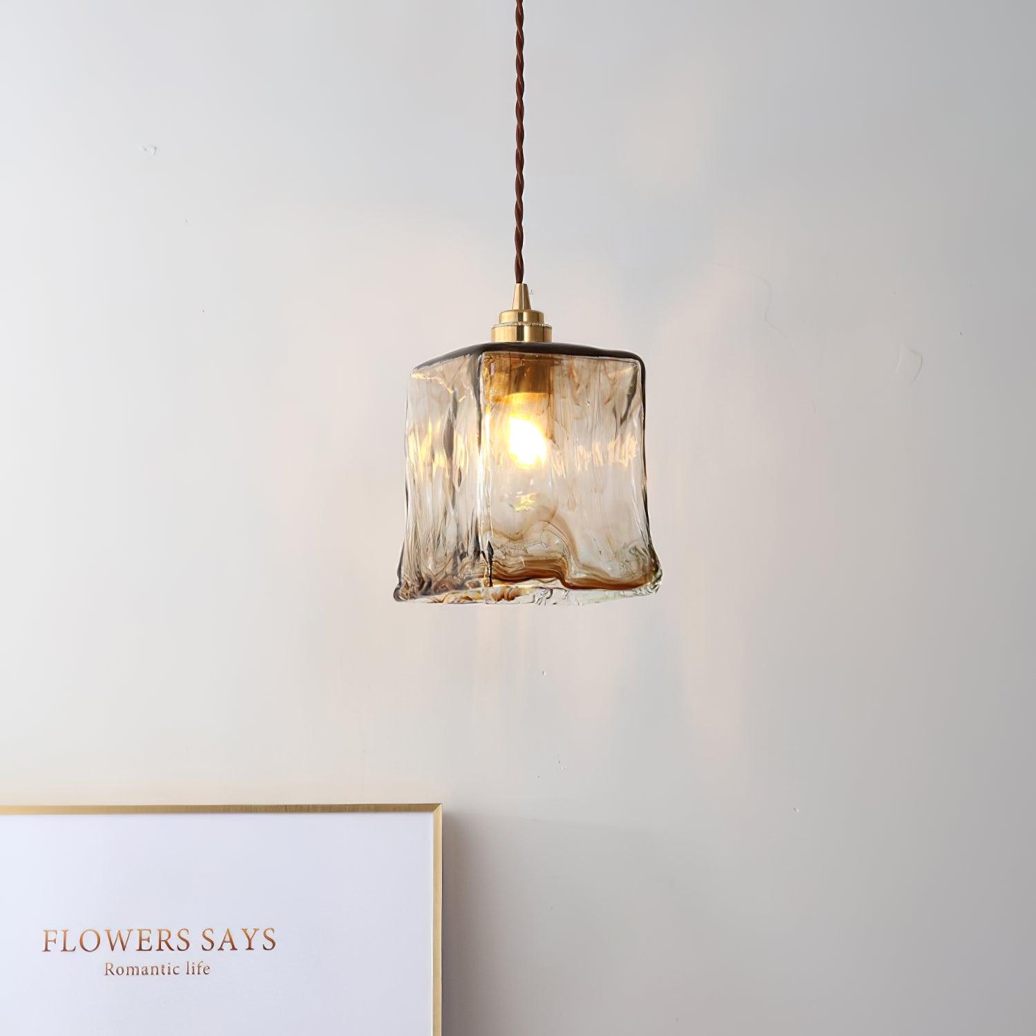 Vintage Brown Glass Pendant Light - Letslighting