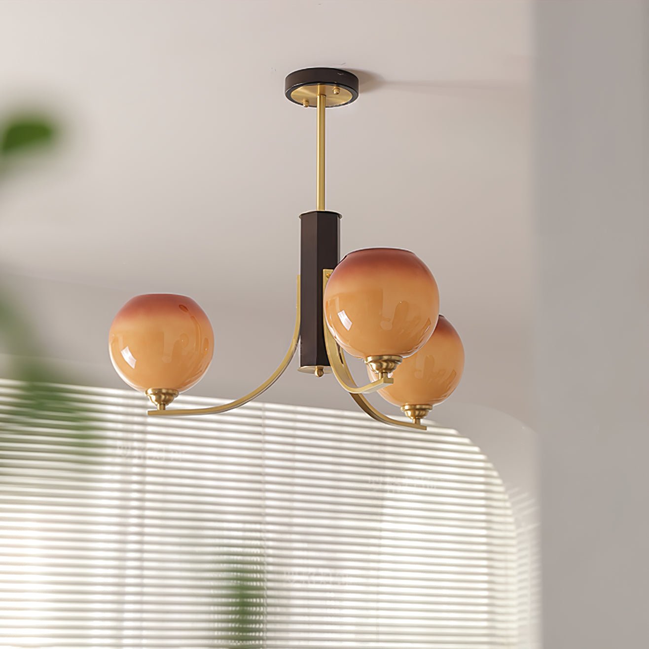 Aurora Chandelier Vintage Caramel Globe - Letslighting