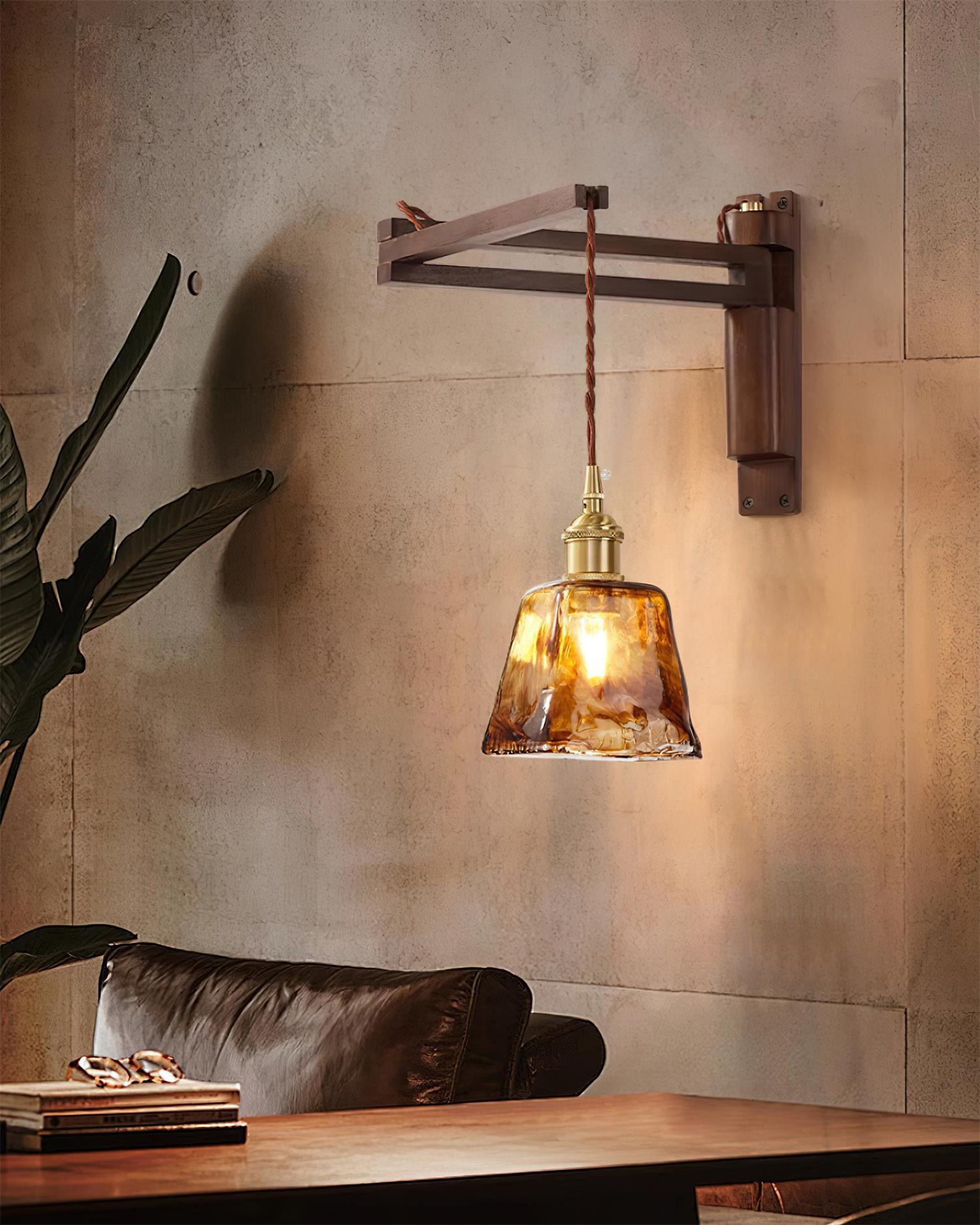 Geyla Rustic Wooden Wall Lamp - Letslighting