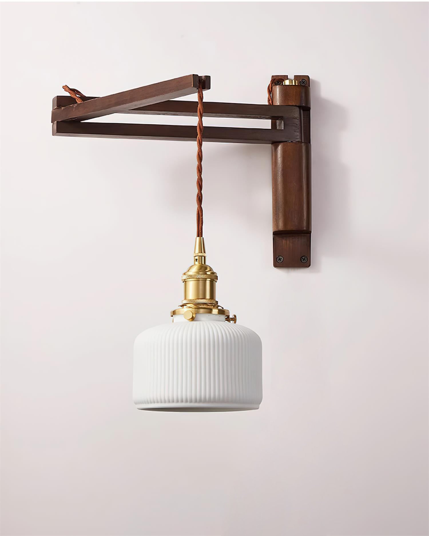 Geyla Rustic Wooden Wall Lamp - Letslighting