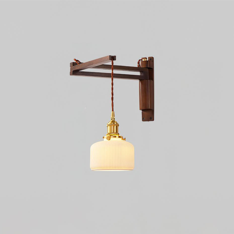 Geyla Rustic Wooden Wall Lamp - Letslighting