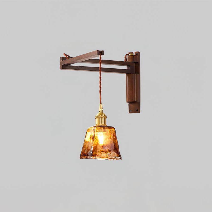 Geyla Rustic Wooden Wall Lamp - Letslighting