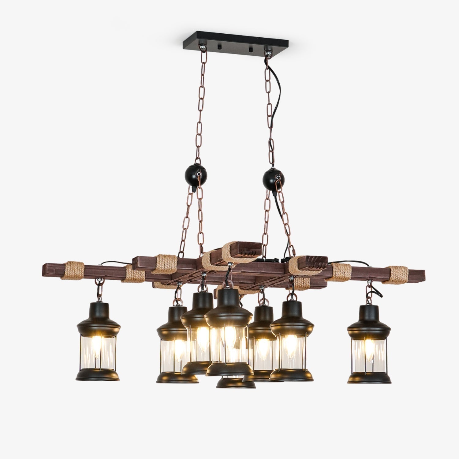 Vintage Wood Glass Chandeliers - Letslighting
