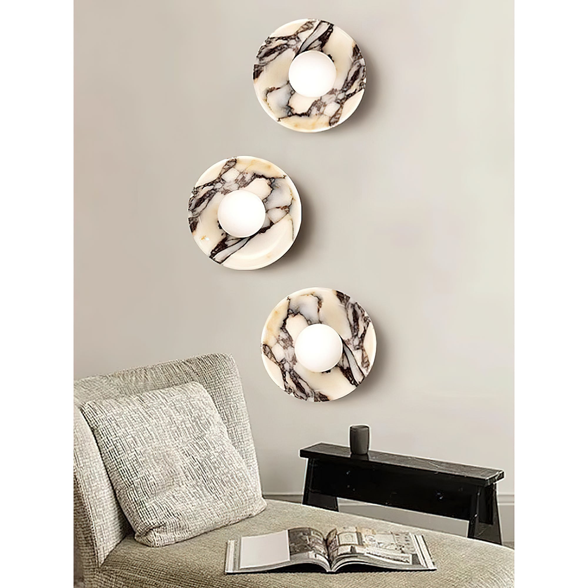 Cacariel Modern Minimalist Marble Glass Wall Lamp - Lamp Copper