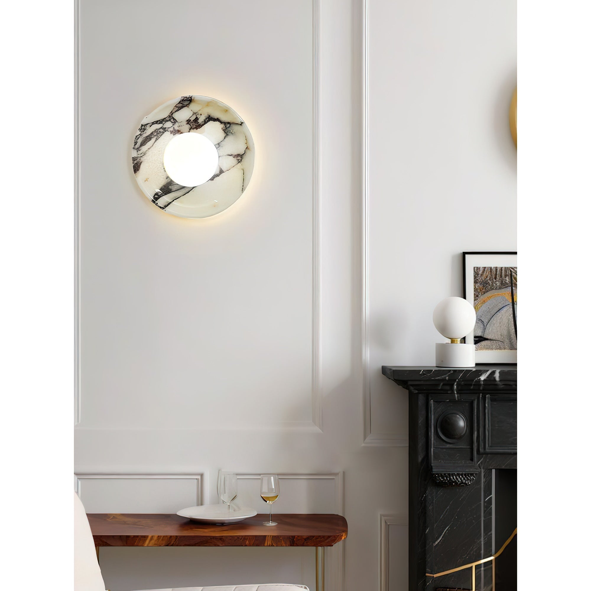 Cacariel Modern Minimalist Marble Glass Wall Lamp - Lamp Copper