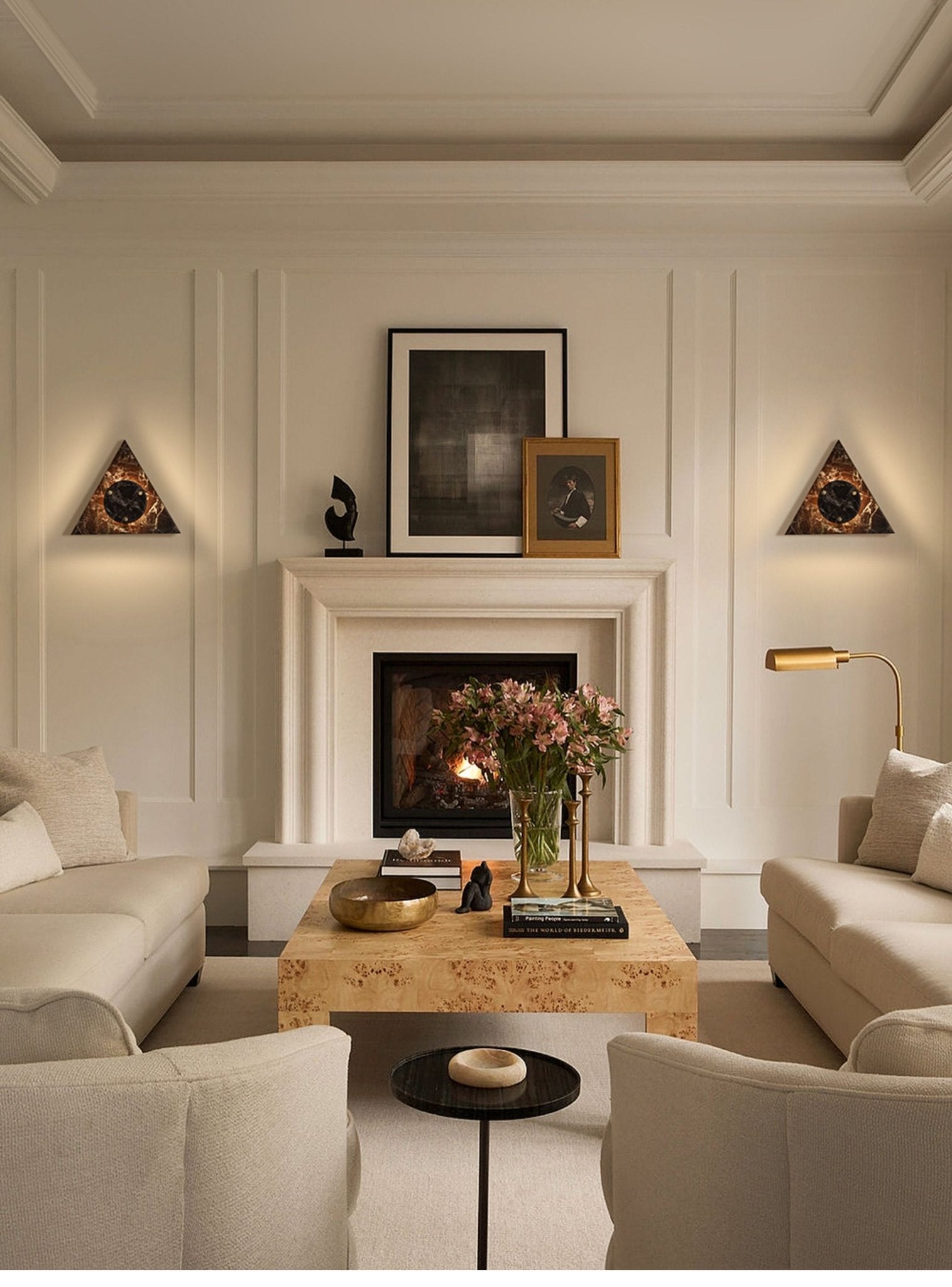Pyramid Rustic Marble Wall Light - Letslighting