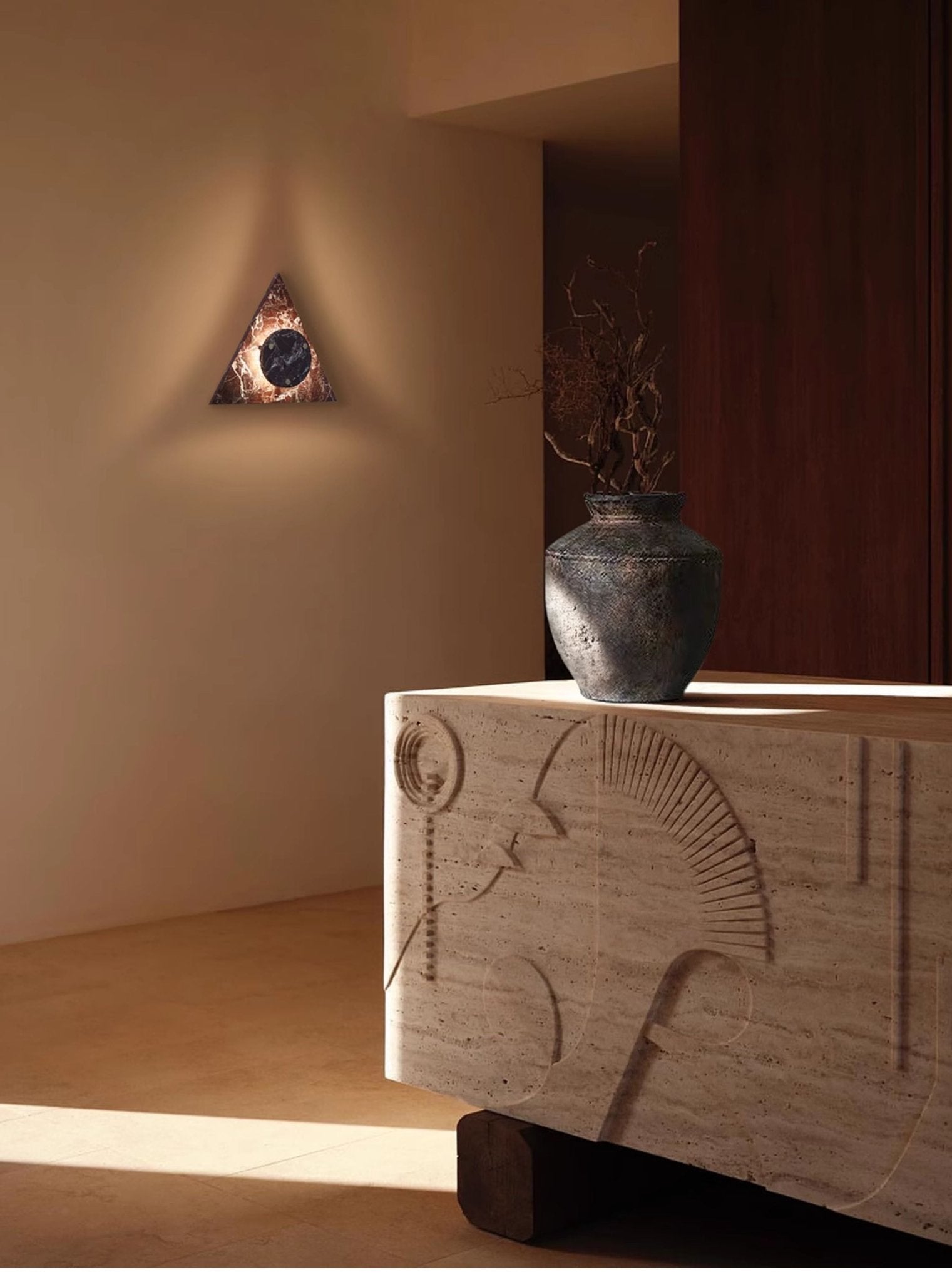 Pyramid Rustic Marble Wall Light - Letslighting
