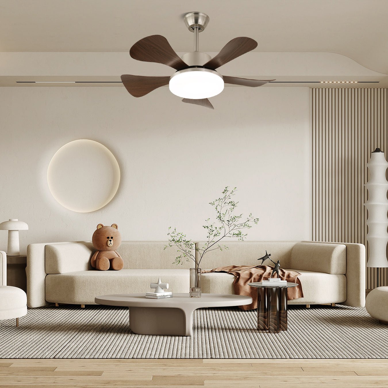 Ventilador de techo moderno con luz LED integrada
