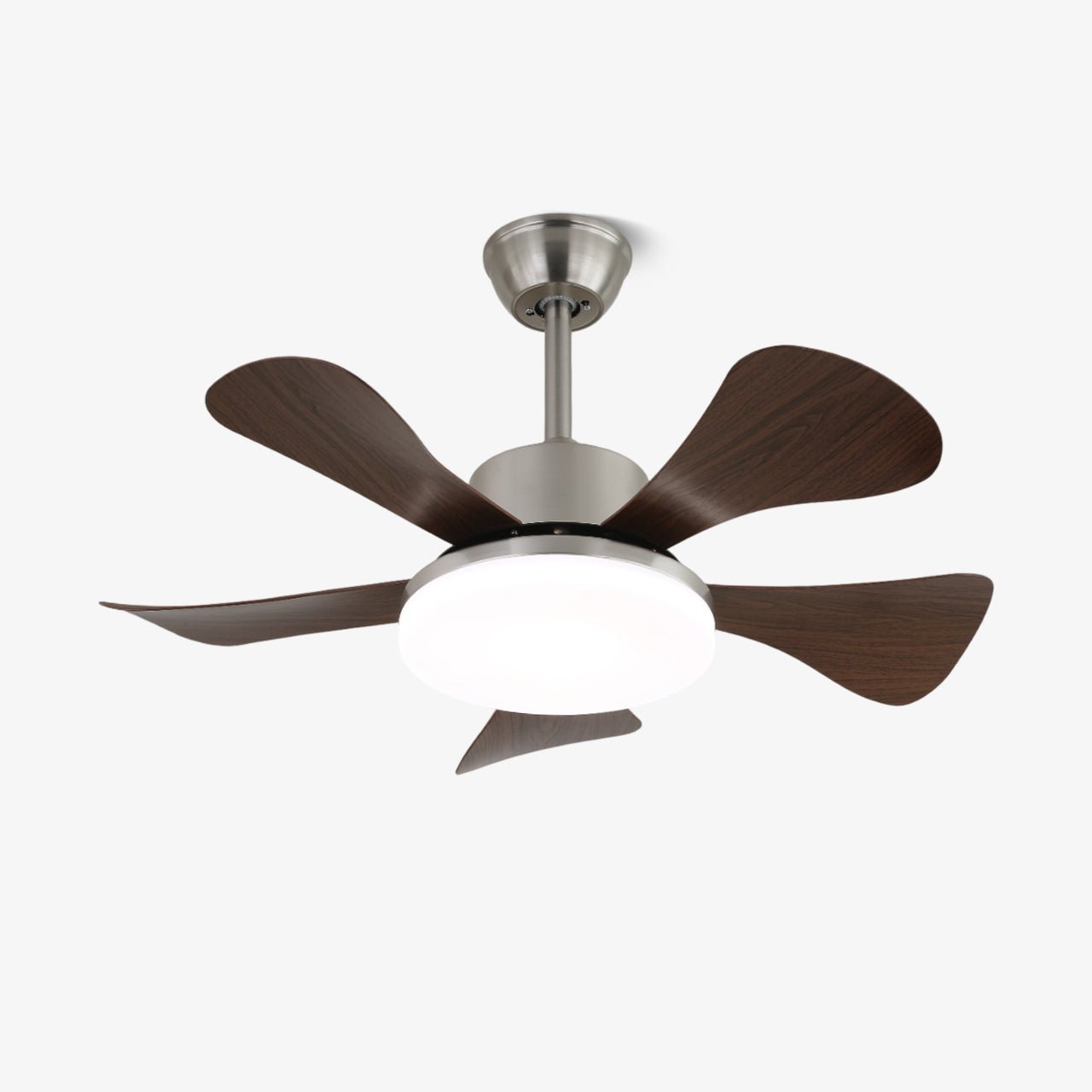 Ventilador de techo moderno de madera con aspas de nogal