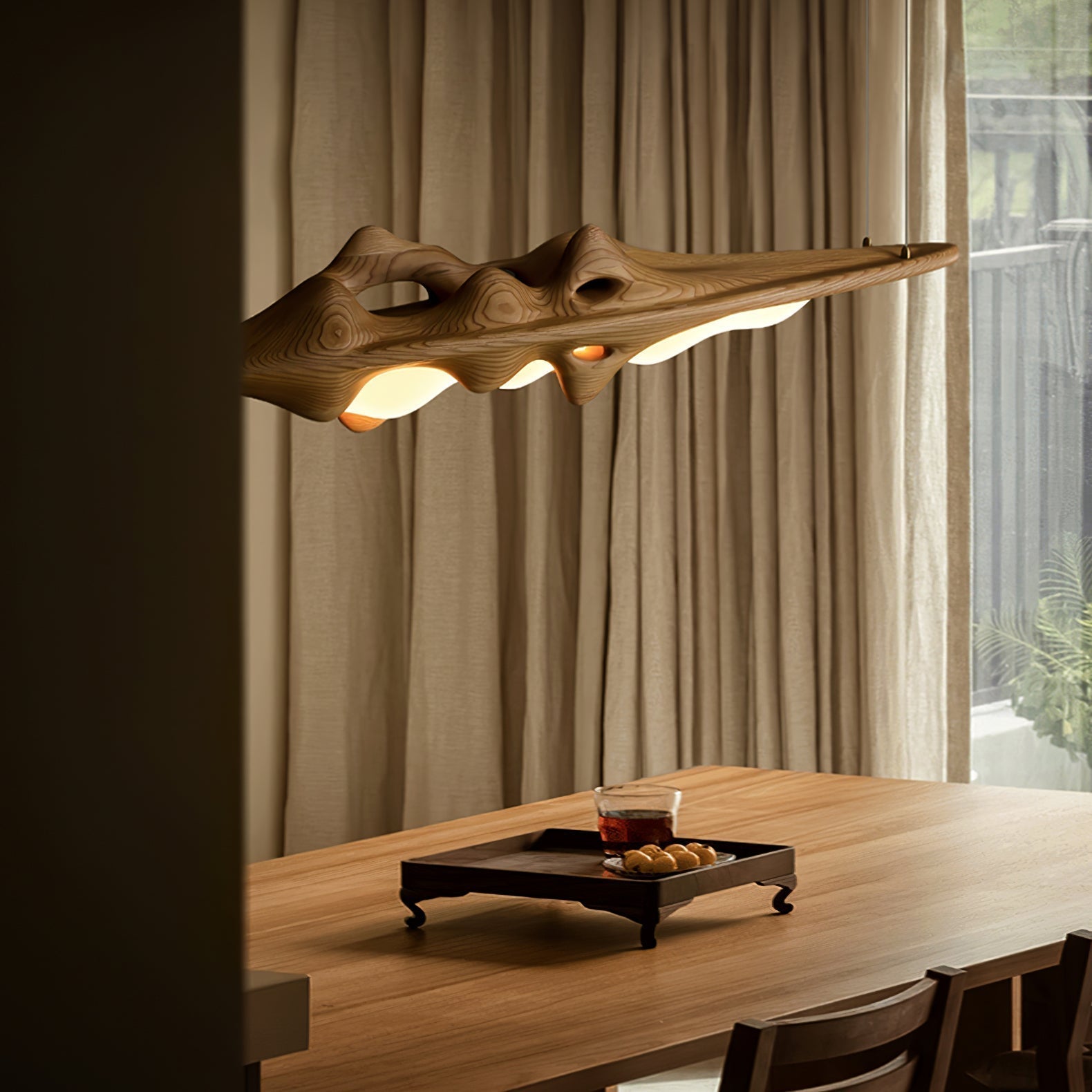 Ulsorira Topographic Wood Pendant Light - Letslighting