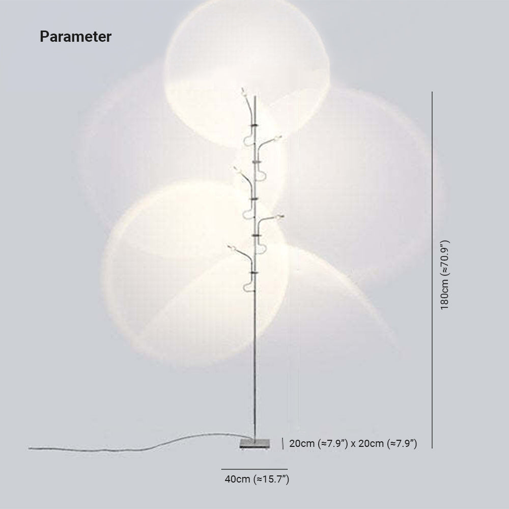 Mira Minimalista Moderna Lineal Metal LED Lámpara de Pie Negra