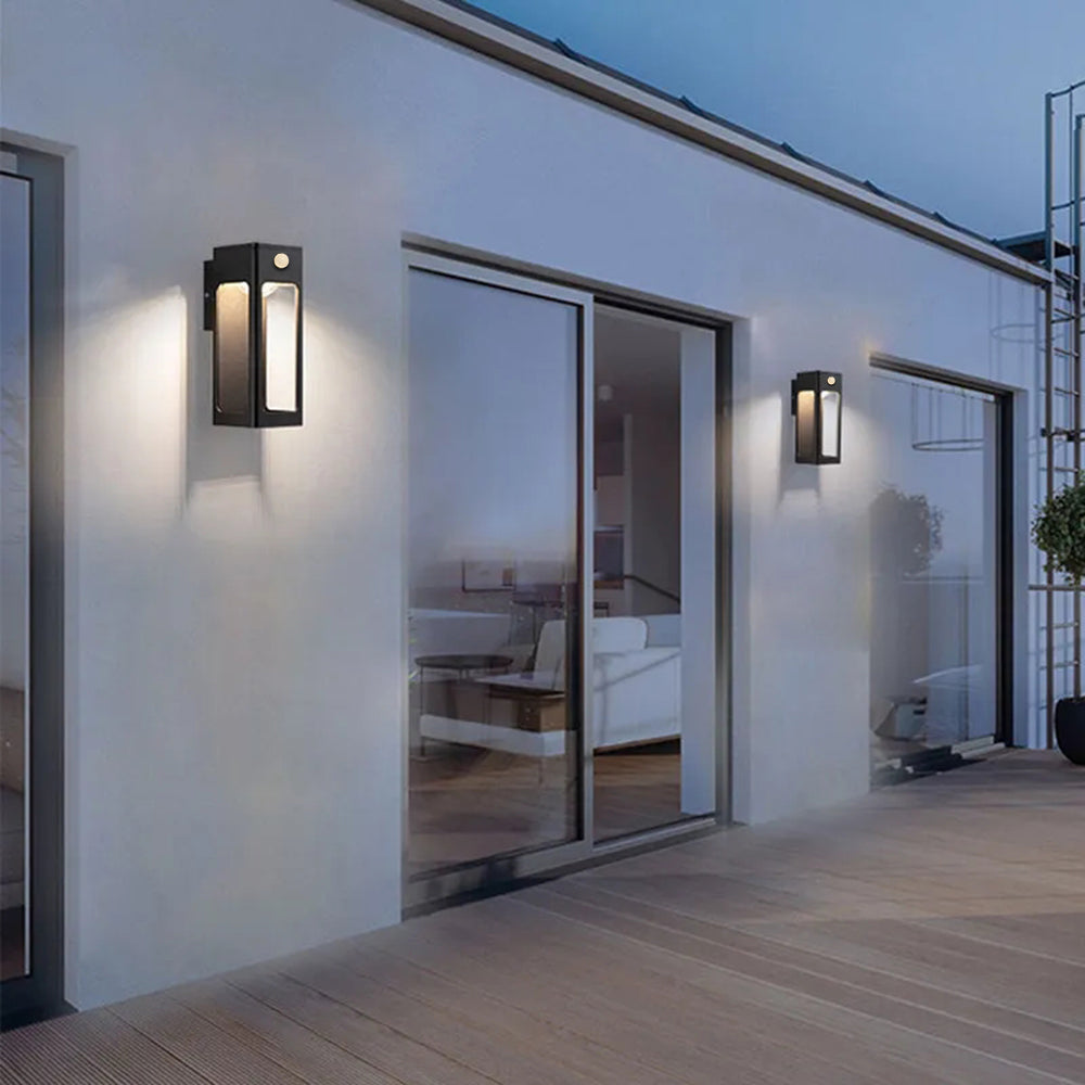 Orr Moderno Rectangular Metal/Acrílico Aplique de Pared Exterior Negro