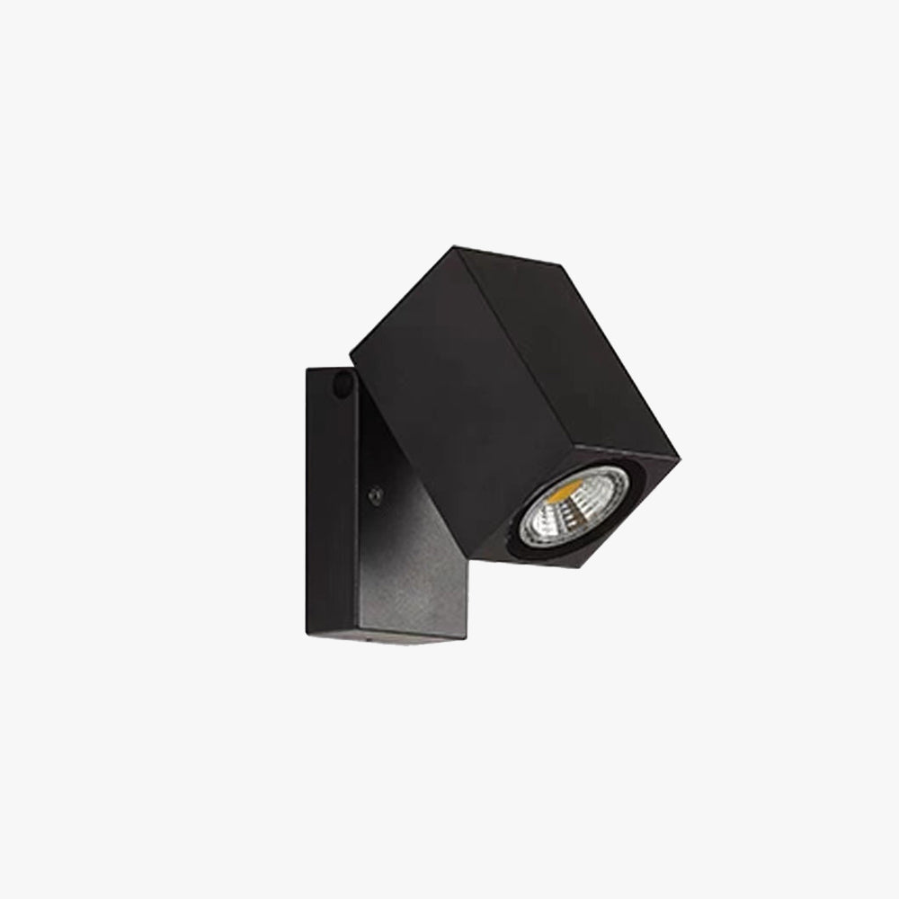 Orr Minimalista Foco Rectangular Metal  Aplique de Pared Exterior Negro