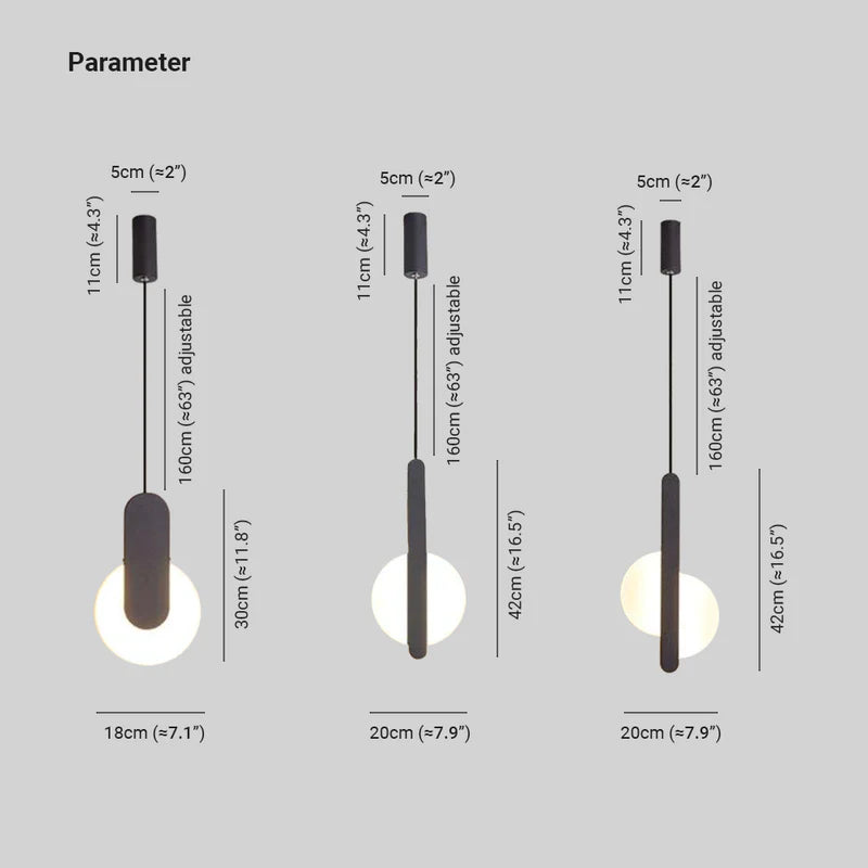 Arisha Minimalista Anillo Metal/Acrílico LED Lámpara Colgante Negra