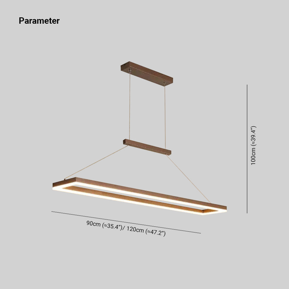 Edge Clásica Rectangular Metal Lámpara Colgante Café/Dorada