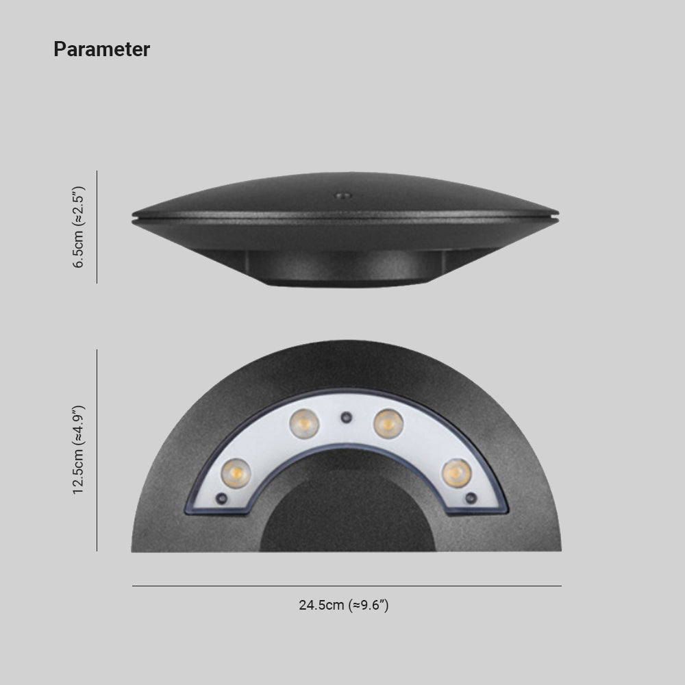 Orr Diseño Plato Metal Aplique de Pared Exterior Negro