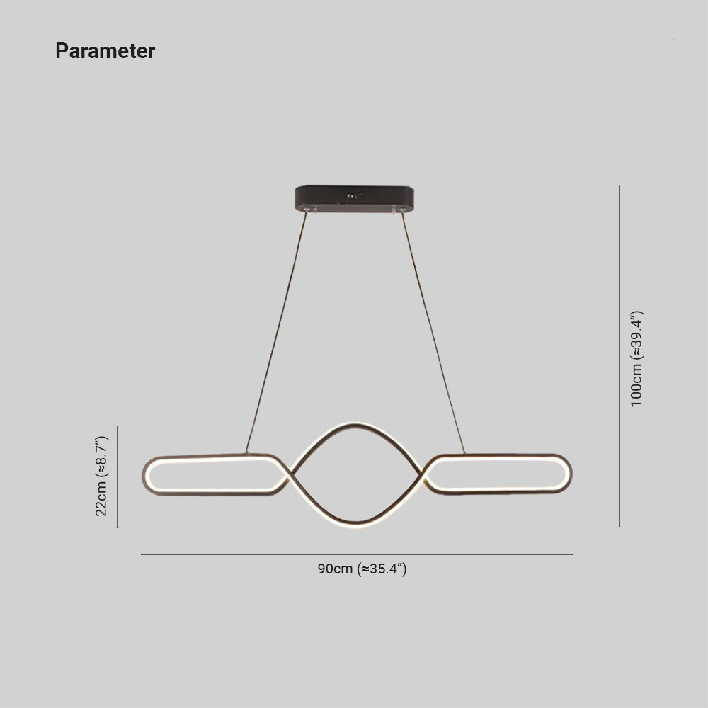 Bouvet Minimalista Lineal Metal  Lámpara Colgante Negra/Dorada