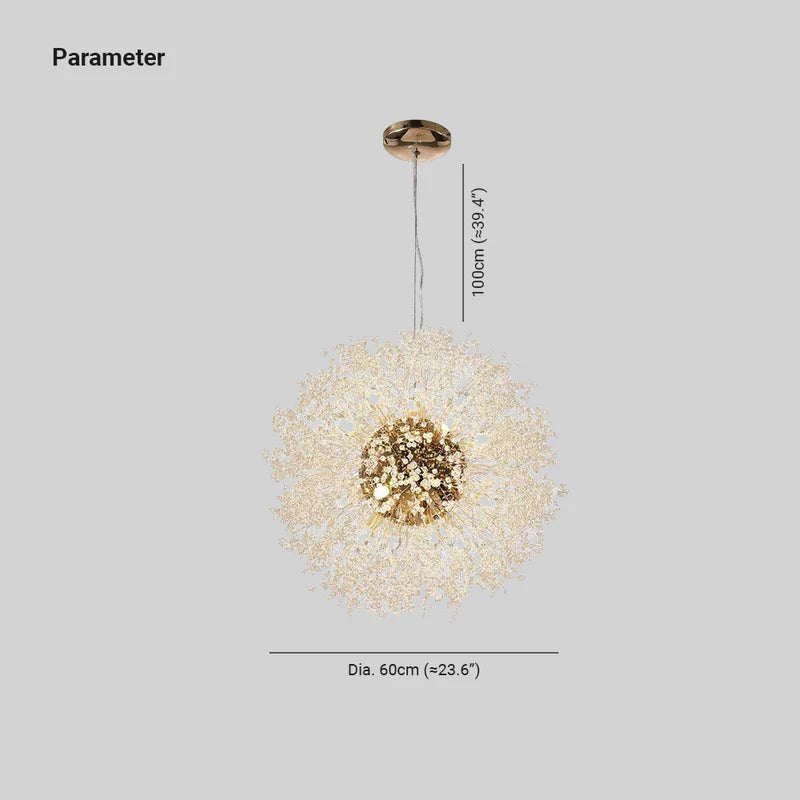 Lili Lámpara Colgante Moderna Luja Cristal/Metal Ora/Croma