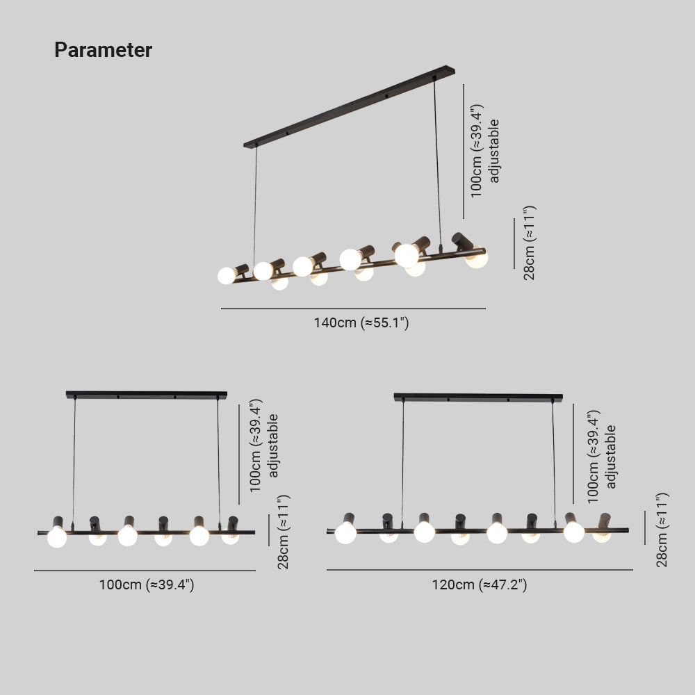 Silva Retro LED Lámparas de araña Negro Metal Comedor/Salón/Bar