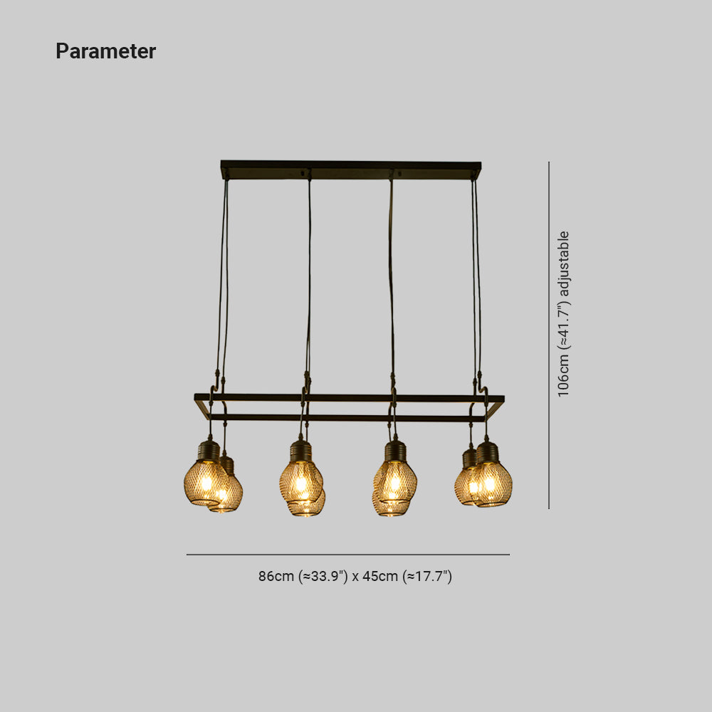 Silva Retro Largo Multicabezal Lámparas de Araña Comedor/Bar/Salón