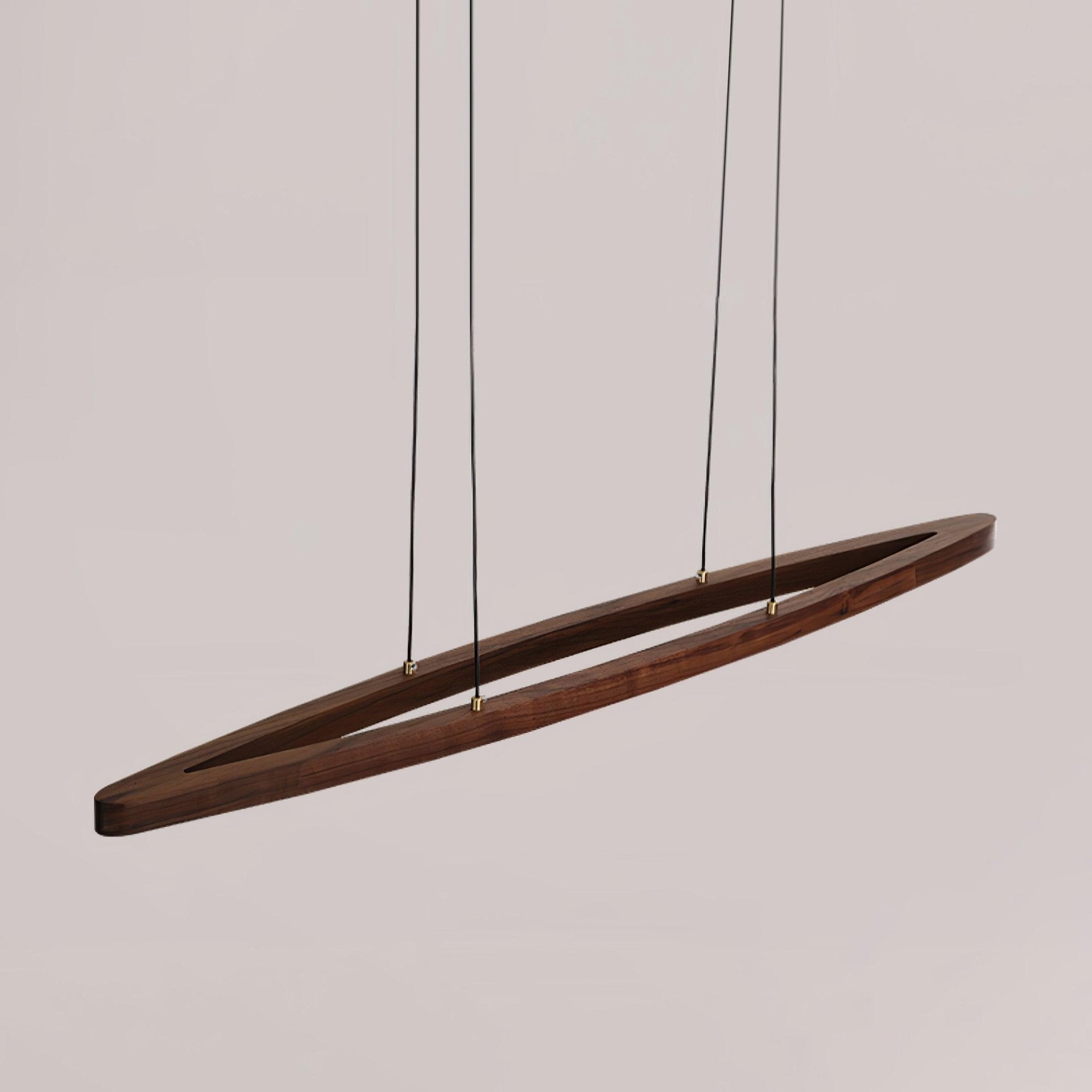 Walnut Arc Linear Pendant Lamp - Letslighting