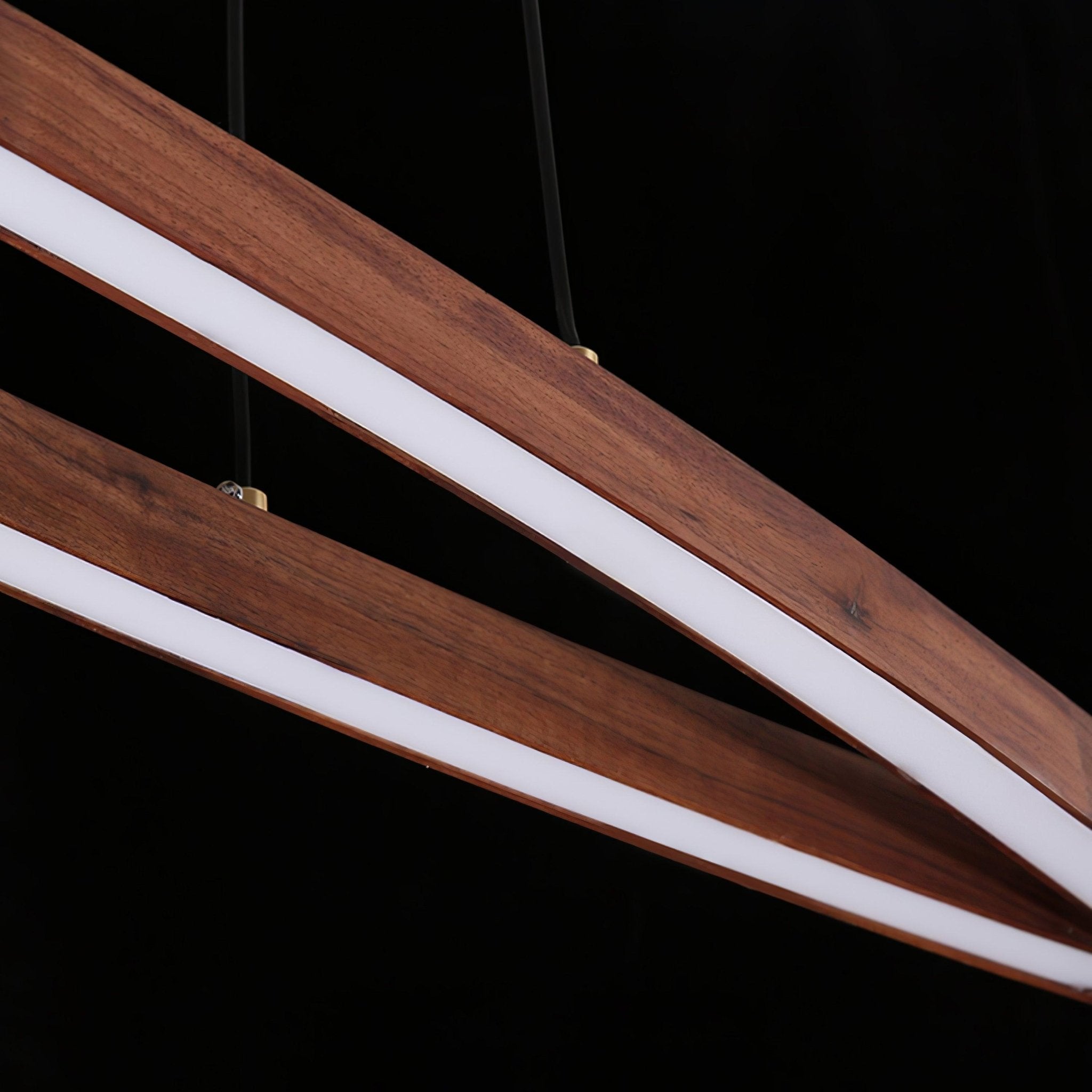 Walnut Arc Linear Pendant Lamp - Letslighting
