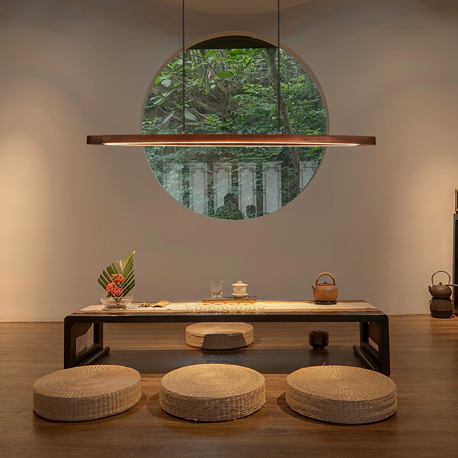 Walnut Arc Linear Pendant Lamp - Letslighting