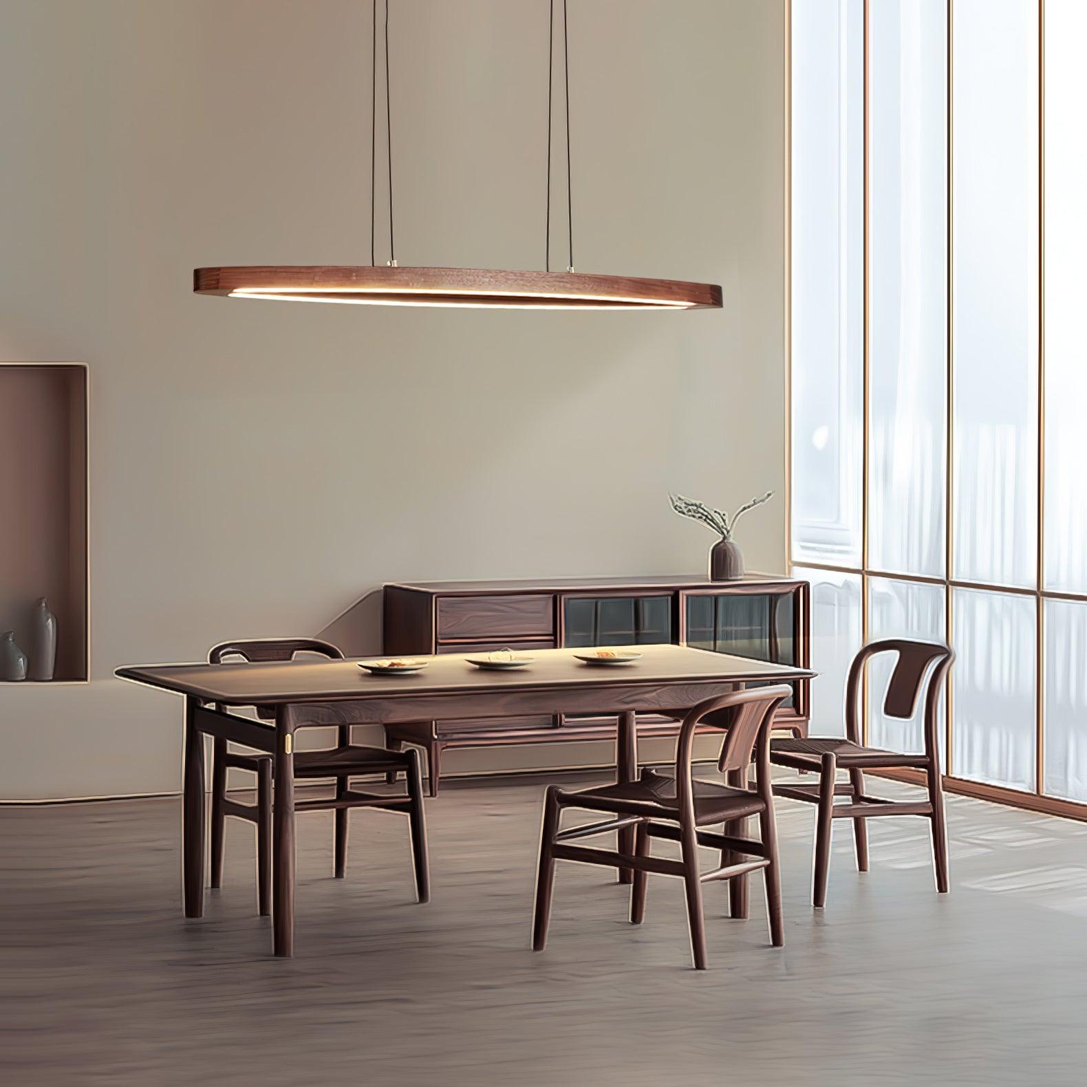 Walnut Arc Linear Pendant Lamp - Letslighting