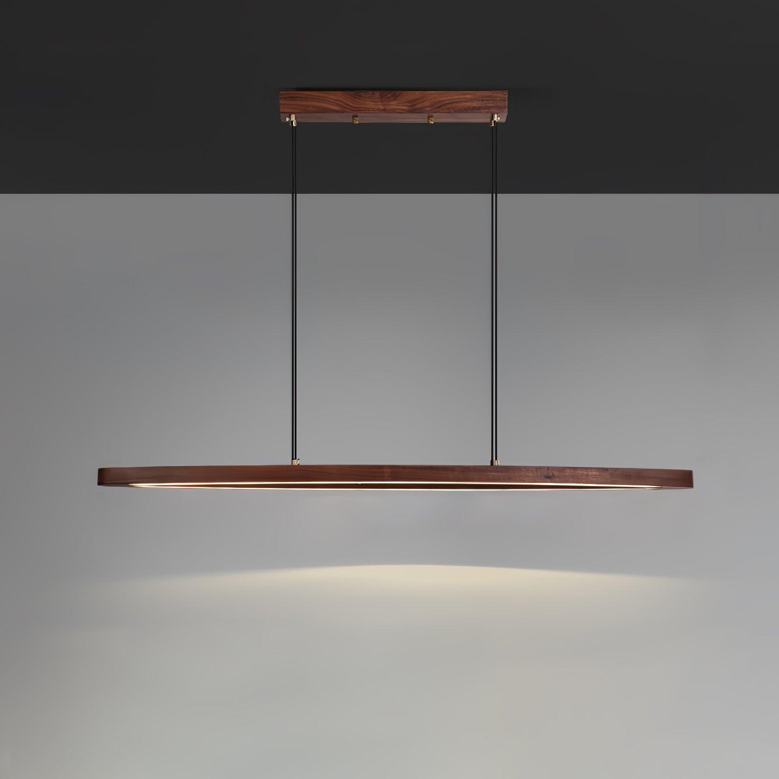 Walnut Arc Linear Pendant Lamp - Letslighting