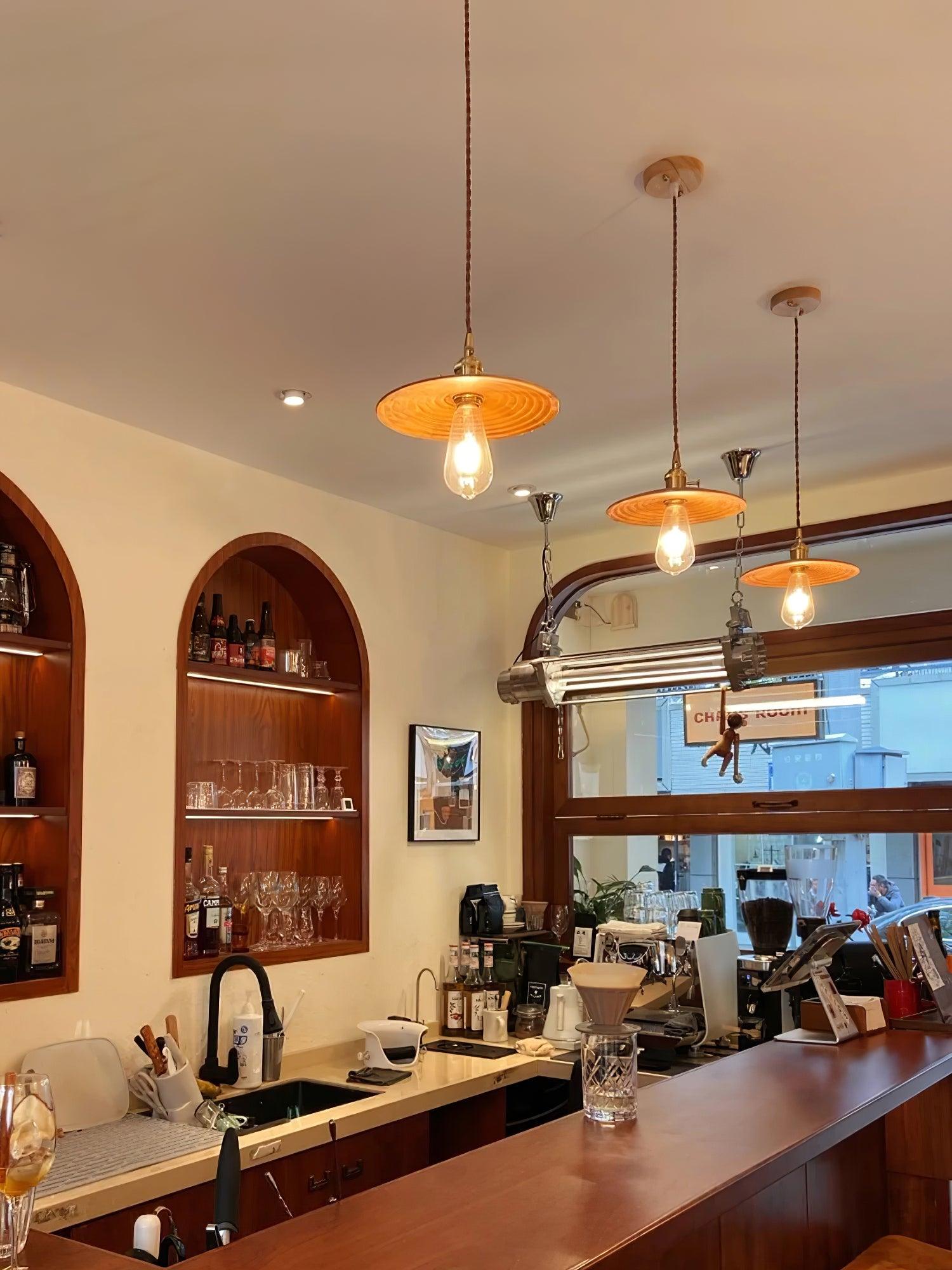 Walnut Conical Pendant Light - Letslighting
