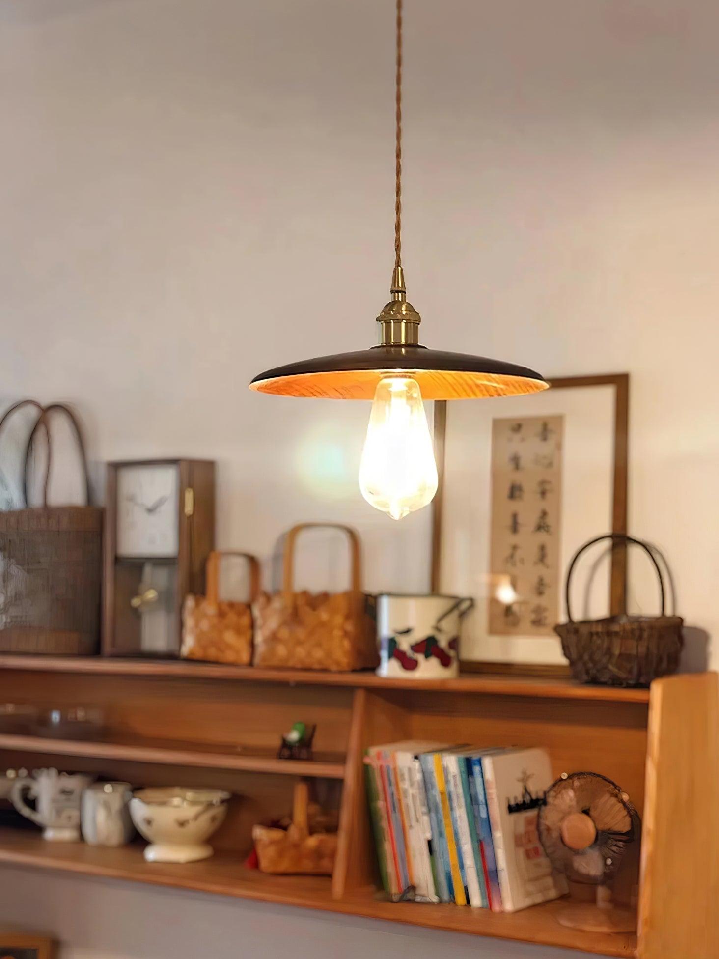 Walnut Conical Pendant Light - Letslighting