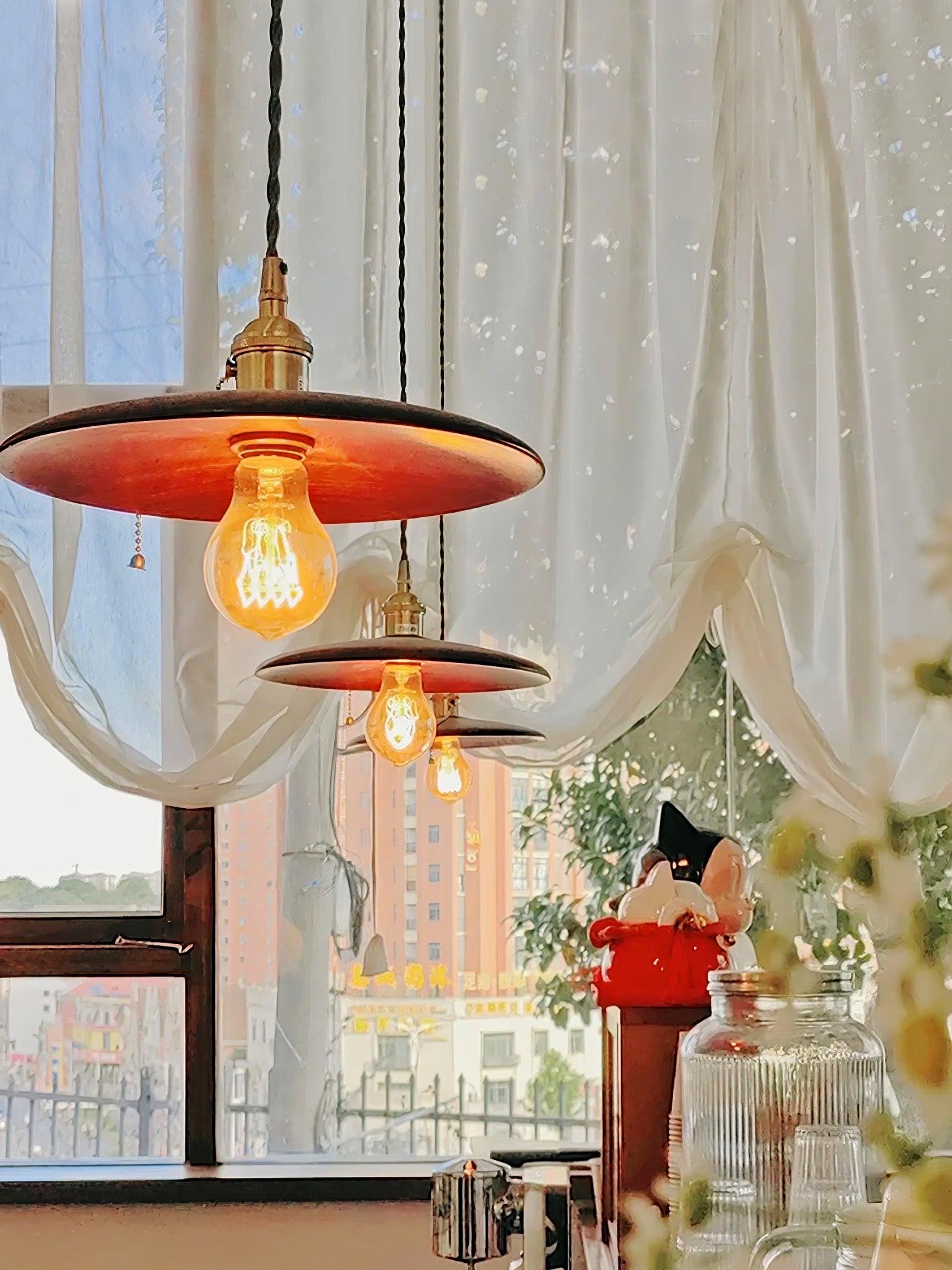 Walnut Conical Pendant Light - Letslighting