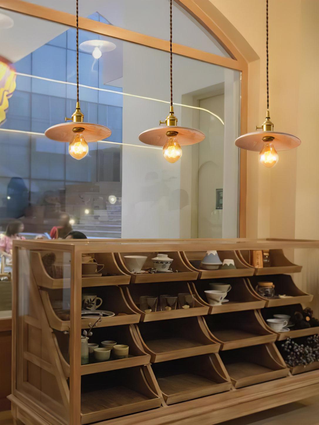 Walnut Conical Pendant Light - Letslighting