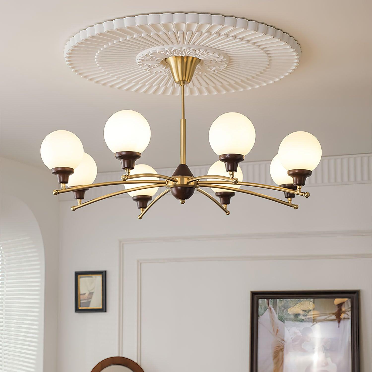 Walnut Glass Ball Chandelier - Letslighting