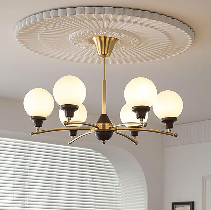 Walnut Glass Ball Chandelier - Letslighting