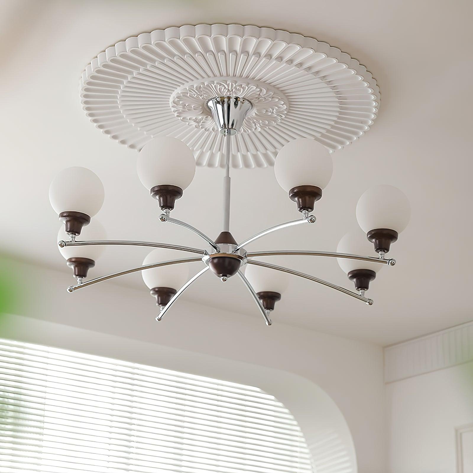 Walnut Glass Ball Chandelier - Letslighting