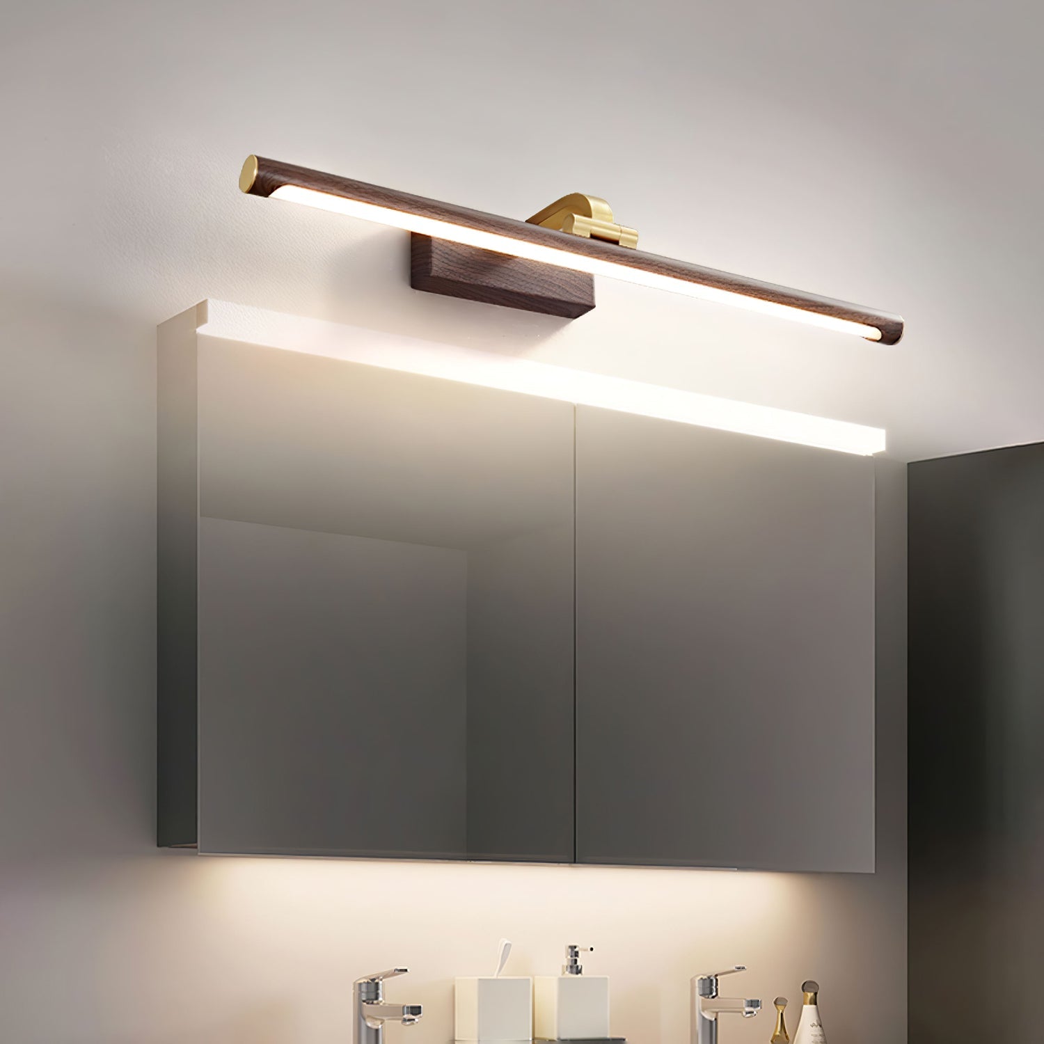 Walnut Color Linear LED Wall Light - Letslighting