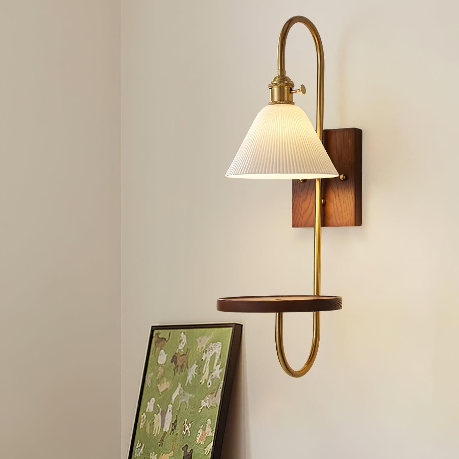 Walnut Shelf Sconce - Letslighting