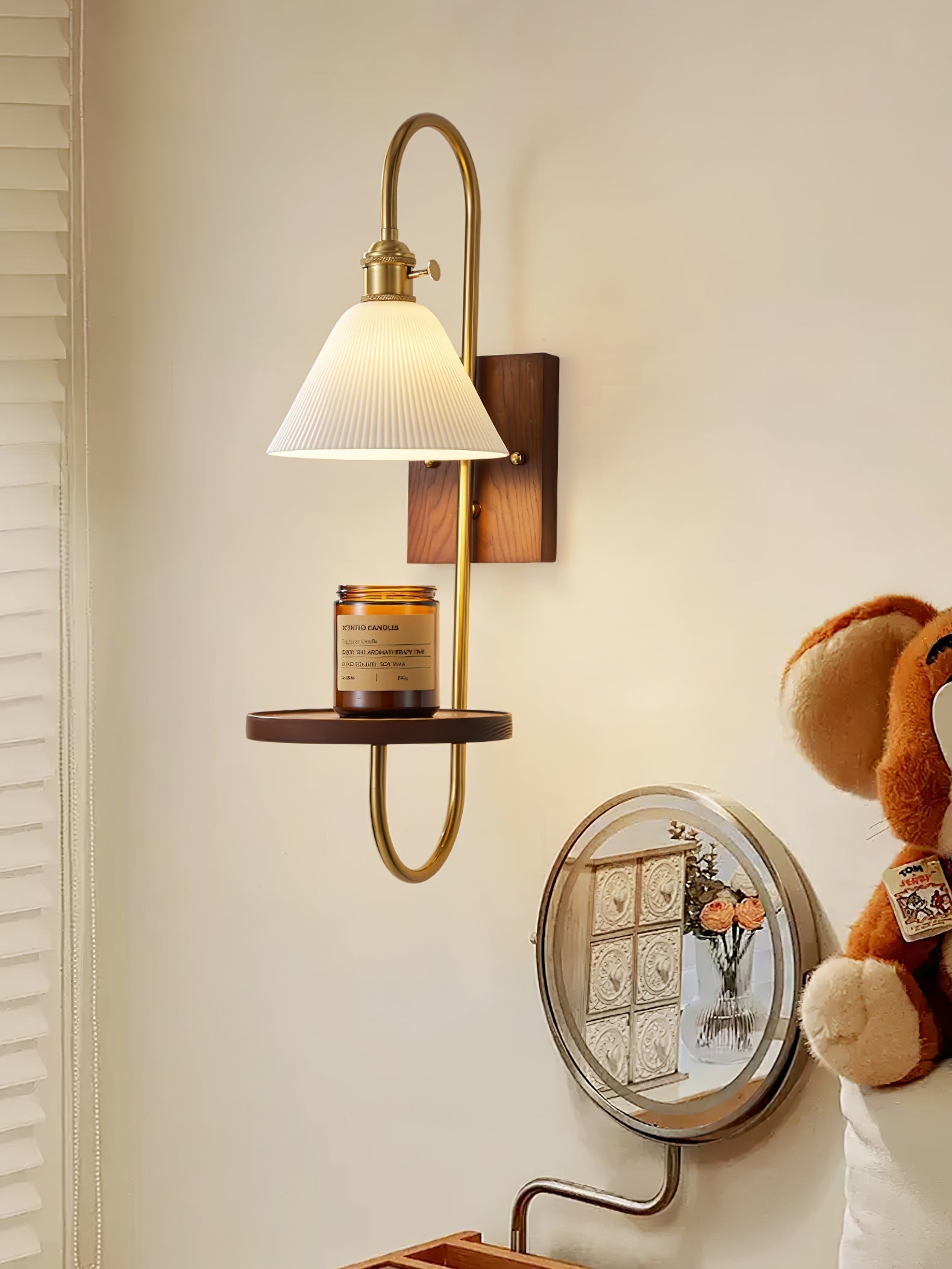Walnut Shelf Sconce - Letslighting