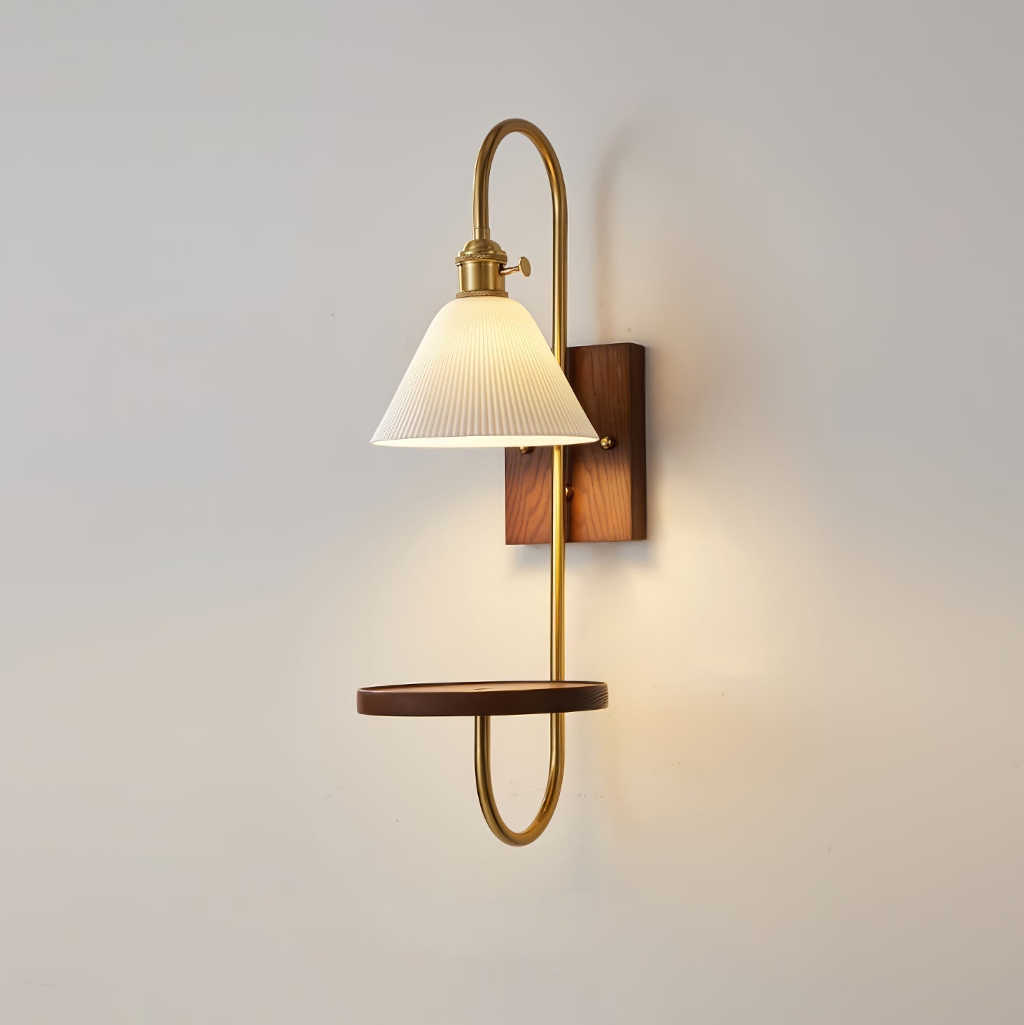 Walnut Shelf Sconce - Letslighting