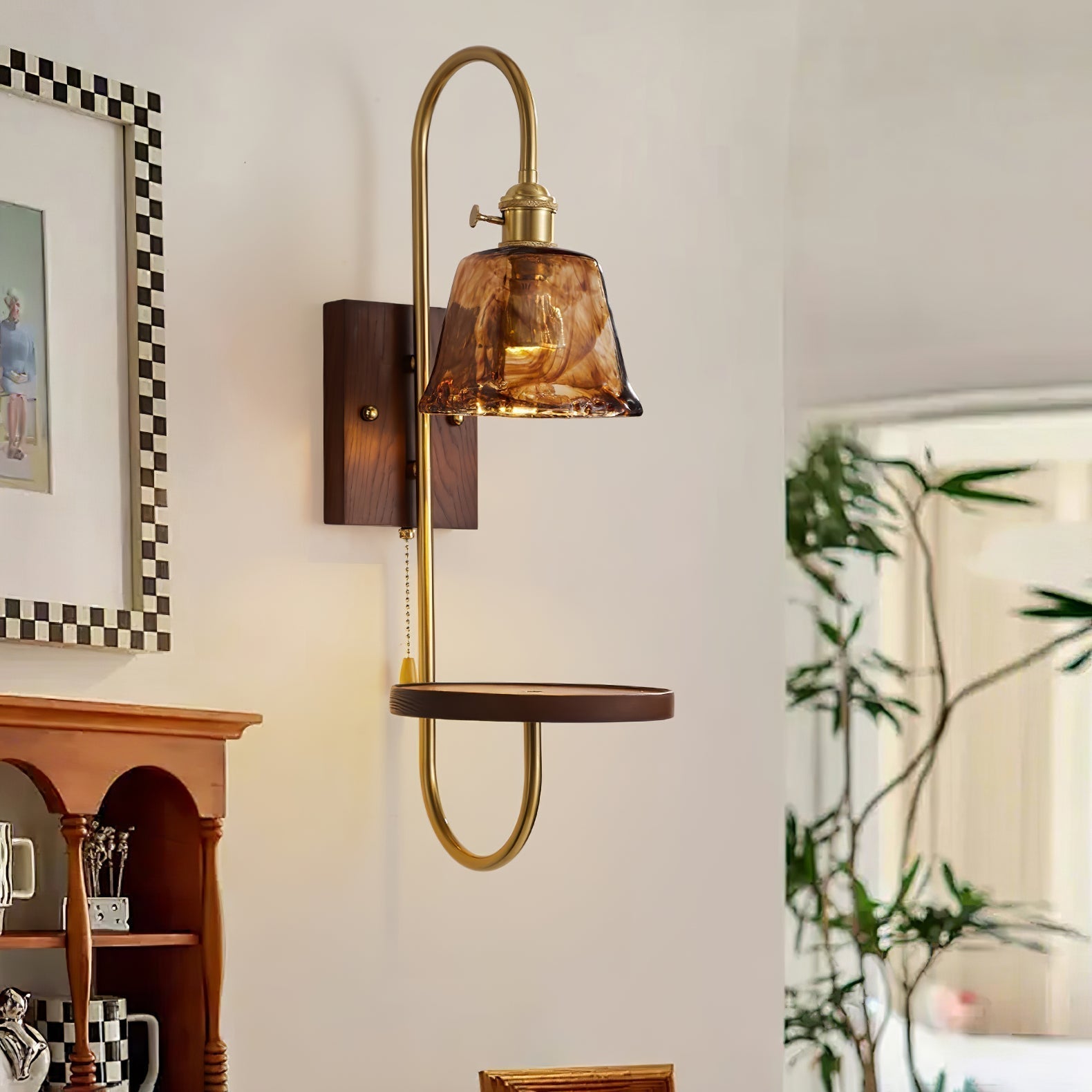 Walnut Shelf Sconce - Letslighting