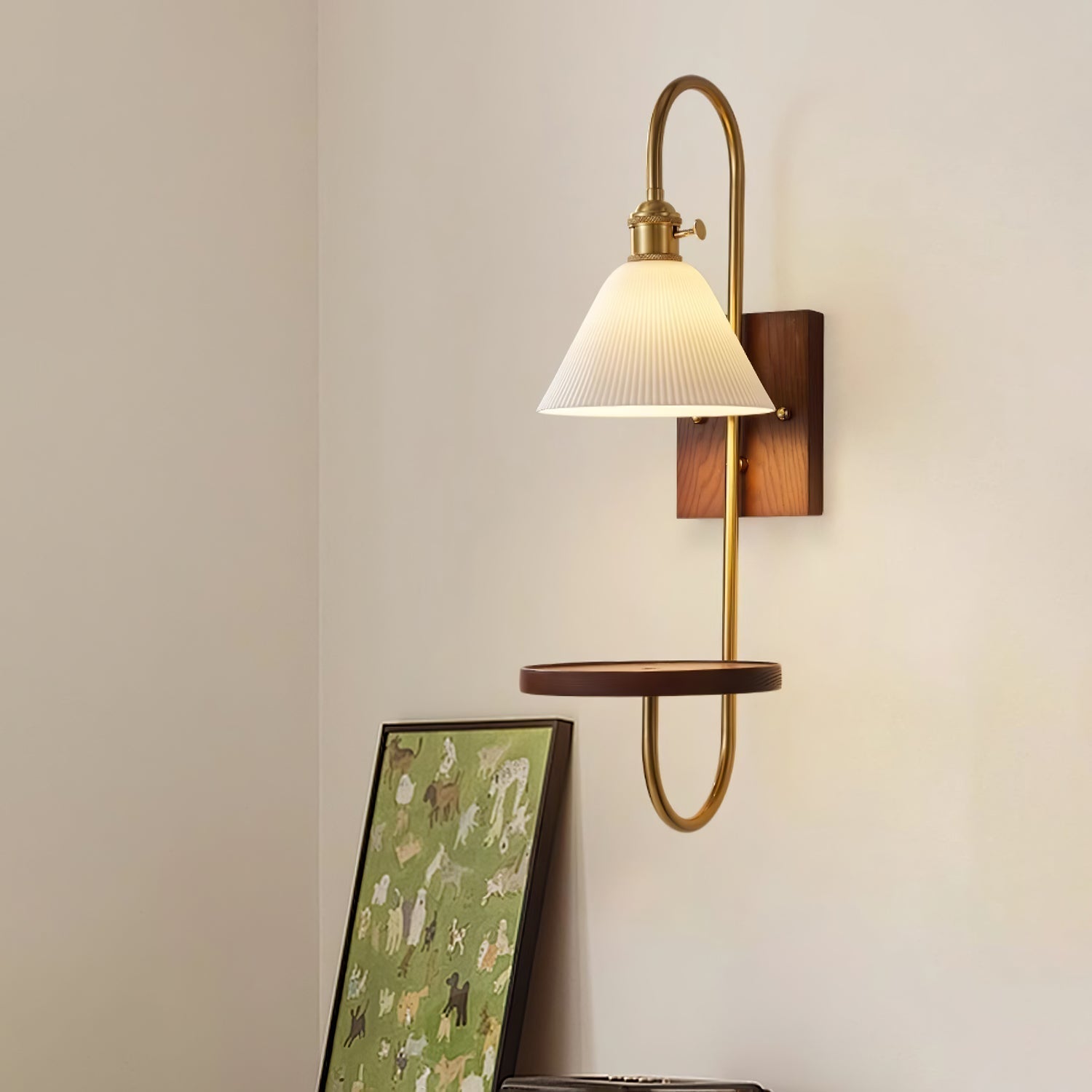 Walnut Shelf Sconce - Letslighting