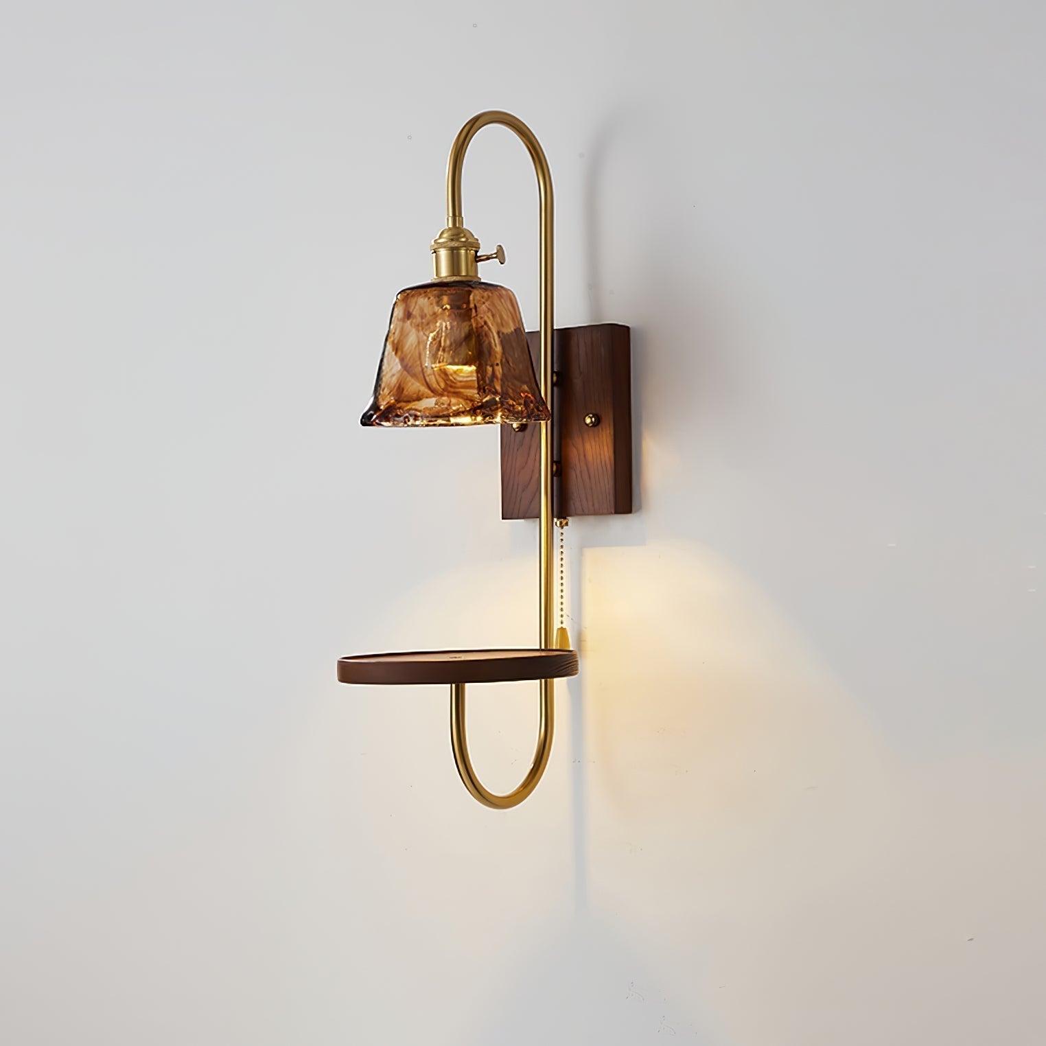 Walnut Shelf Sconce - Letslighting